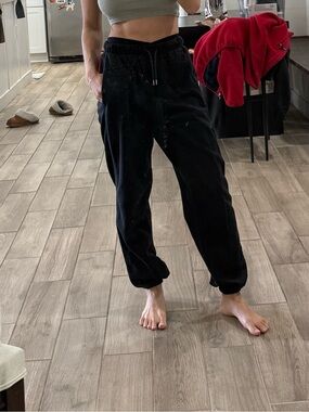 Old Navy Black Fleece-Lined Jogger Waistband